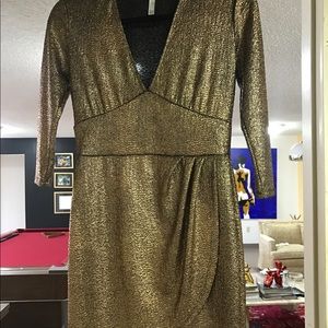 Leith gold shimmer dress. Fun and cute cut.